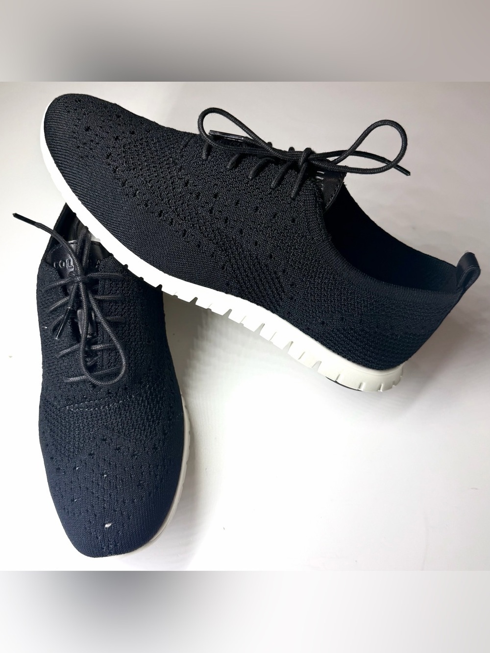 Cole Hann Womens ZERØGRAND Wingtip Oxford Black / White Shoes Size- 10 B